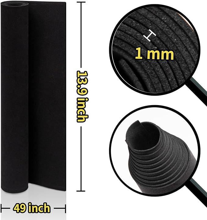 Black Eva Foam,Premium Cosplay EVA Foam Sheet（1mm to 10mm),49"x13.5",1mm Thickness,for Cosplay Crafts DIY Projects by PAIDU