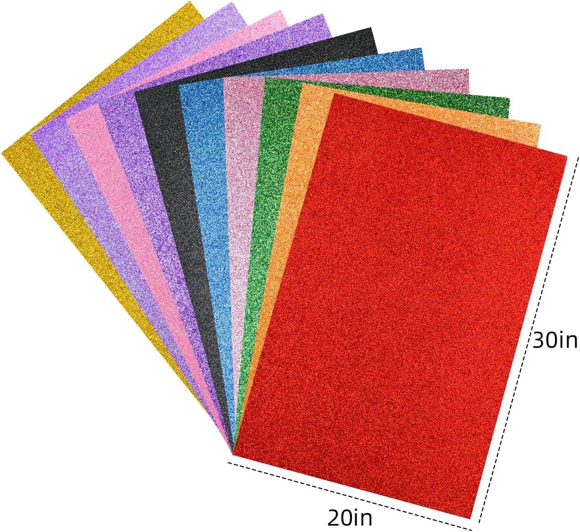 အရောင်မျိုးစုံ 10 ထုပ် Eva Foam Sheets Craft DIY Glitter Foam Paper For Craft DIY Glitter Cardstock Paper Perfect for Kids Art Projects Classroom Arts Crafts Cosplay Party 2mm အထူ 7.87x11.8 လက်မ PAIU မှ