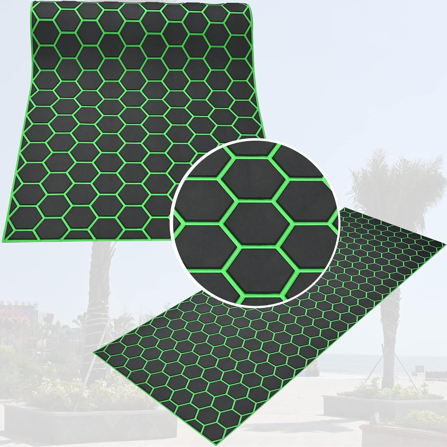 PAIDU မှ 94.5x35.4 ဆဋ္ဌဂံအစင်းများ Eva Self-adhesive Boat Decking Sheet Marine Yacht RV ရေကူးကန် လှေကြမ်းခင်း အထူလွှာ ဖျာခင်း