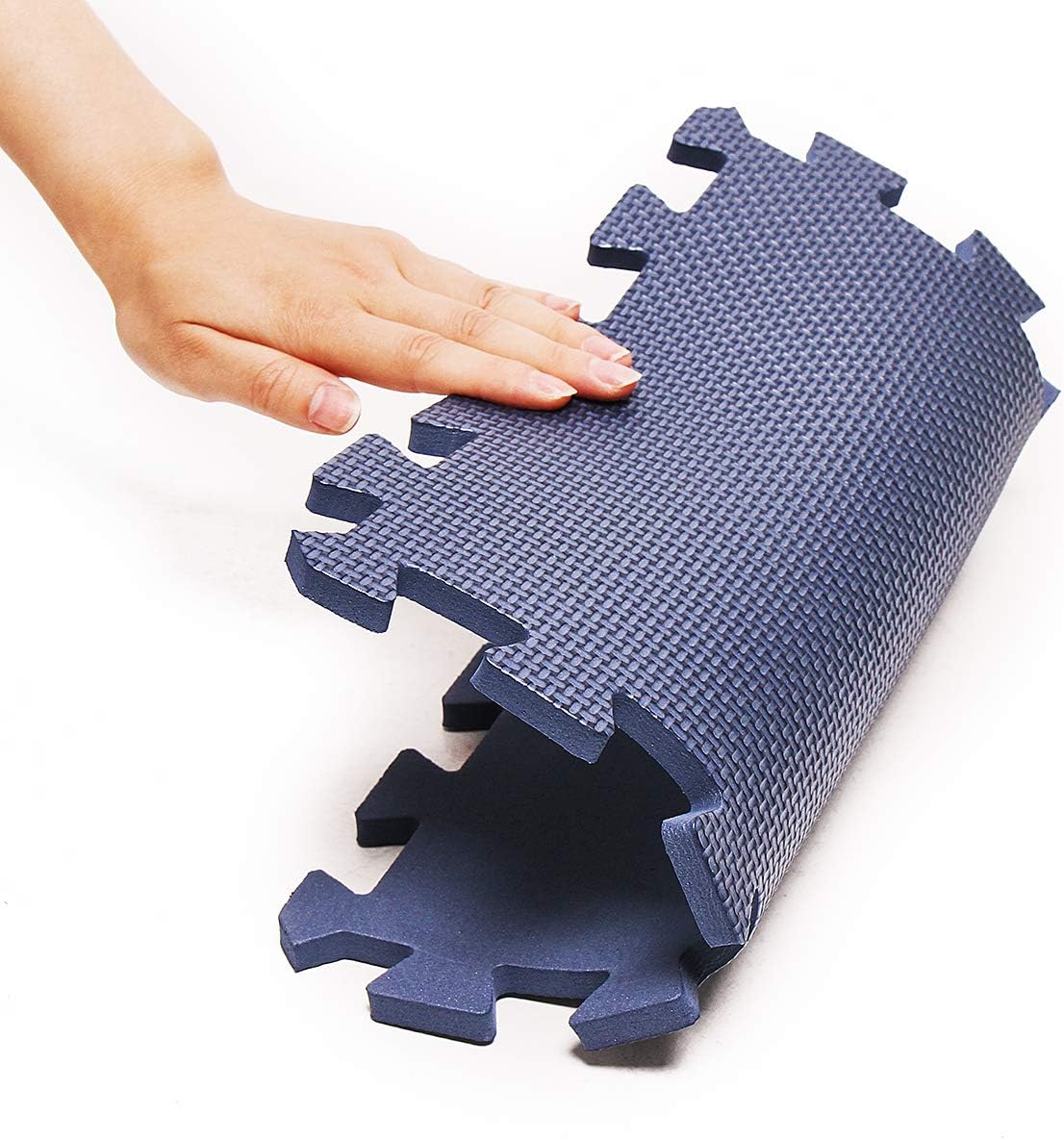 Interlocking Foam Mats Puzzle Play Mats Thick EVA Foam Tiles Anti-Fatigue Flooring Carpet 17 Square Feet Gym Mat Rug For Home Exercise Yoga Workout 12''x12'' Blue White Grey 18 Pieces By PAIDU