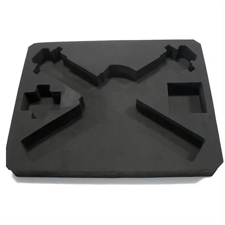 Paidu Factory High density cutting different yellow Small bottom depth hole CNC eva foam fly box insert for products Box Packaging UAV