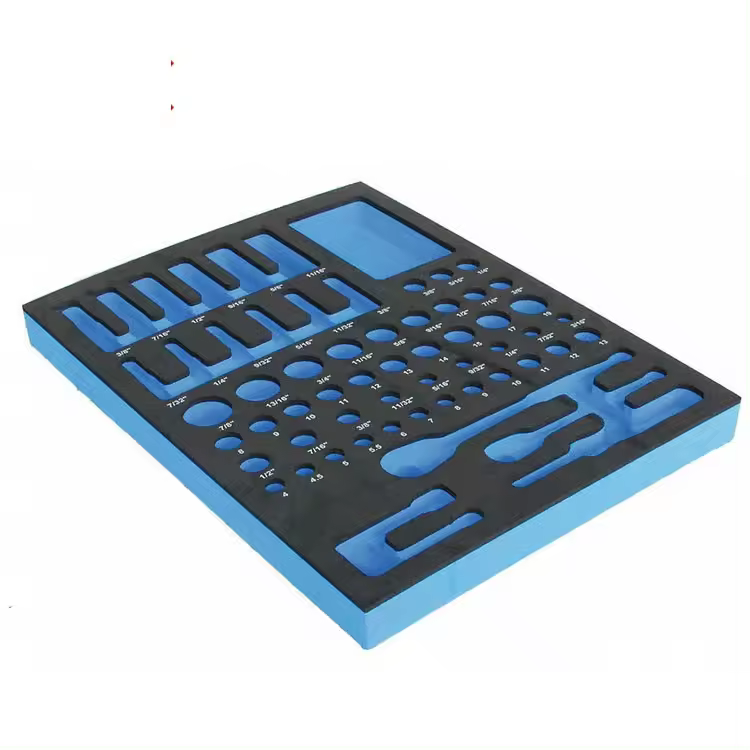 Paidu Custom Best Price High density CNC Cutting Antistatic EVA Foam packaging box Insert With Surface Laser Logo fram China
