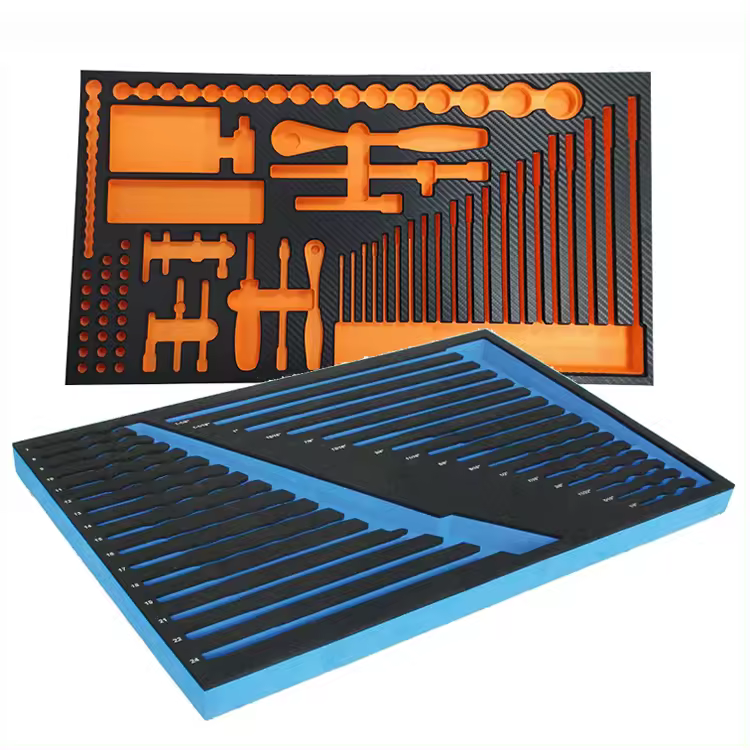 Paidu Custom Best Price High density CNC Cutting Antistatic EVA Foam packaging box Insert With Surface Laser Logo fram China
