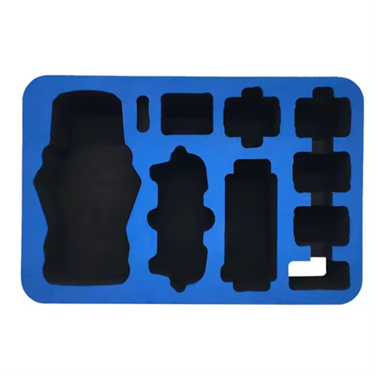 Paidu မြင့်မားသောသိပ်သည်းဆ ထုပ်ပိုးသည့်ပစ္စည်း စိတ်ကြိုက်ပုံစံထုပ်ပိုးခြင်း Foam အနက်ရောင်အရောင်ထွင်းထားသော Eva Foam