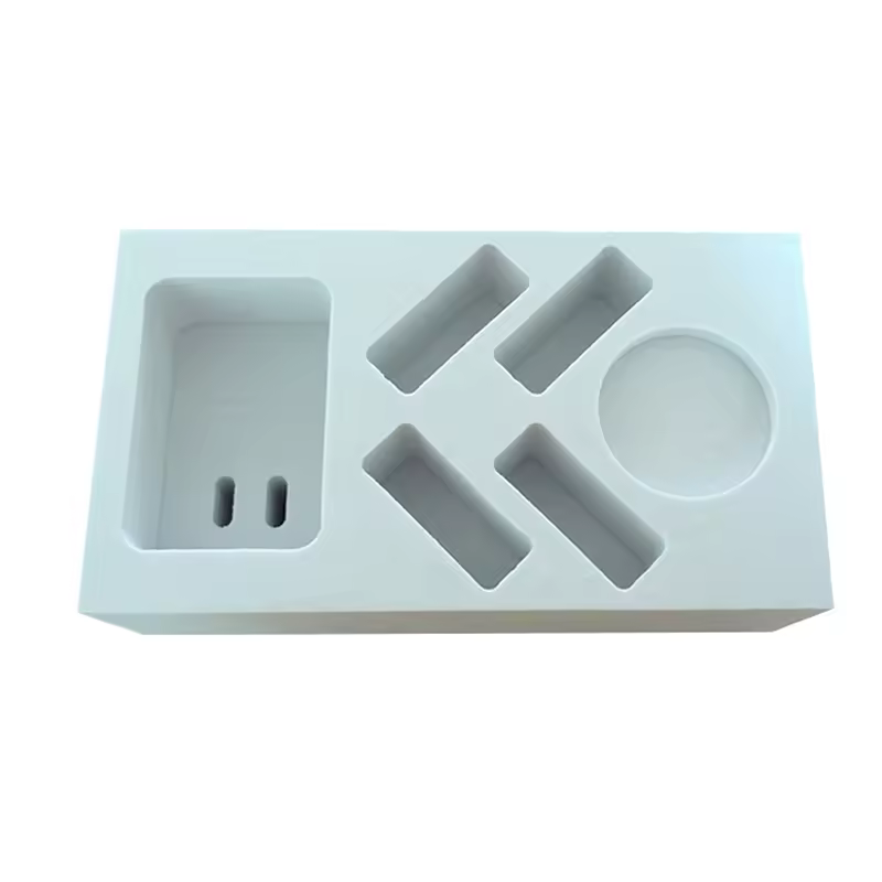 Paidu new design high quality eva foam cutting packaging sharp edge protector velvet ring display box tray EVA foam inserts green