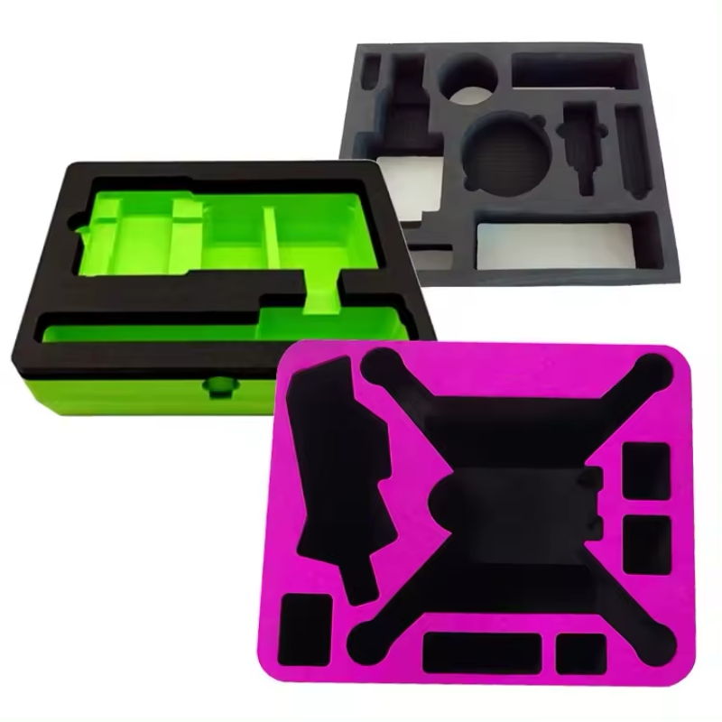 Paidu မြင့်မားသောသိပ်သည်းဆ ထုပ်ပိုးသည့်ပစ္စည်း စိတ်ကြိုက်ပုံစံထုပ်ပိုးခြင်း Foam အနက်ရောင်အရောင်ထွင်းထားသော Eva Foam